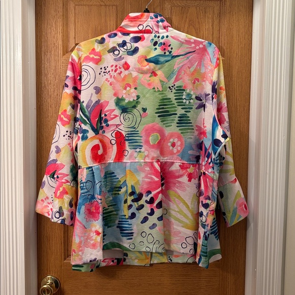 Ali Miles - Multicolor Abstract 3/4 Sleeve Jacket - Picture 2 of 8